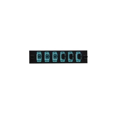 Cable Wholesale LGX Compatible Adapter Plate featuring a Bank of 6 Multimode Simplex SC Connectors in Aqua for 68F3-20062